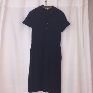 Navy blue silk and cotton EmersonMade dress